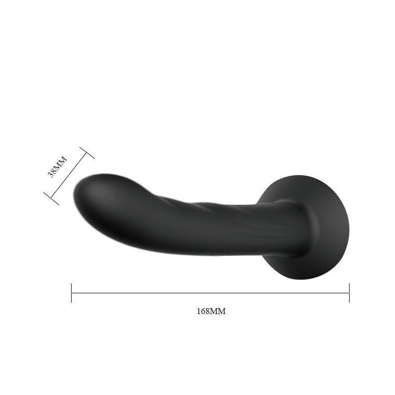 Majtki na szelkach z zakrzywionym dildo 16,8 cm